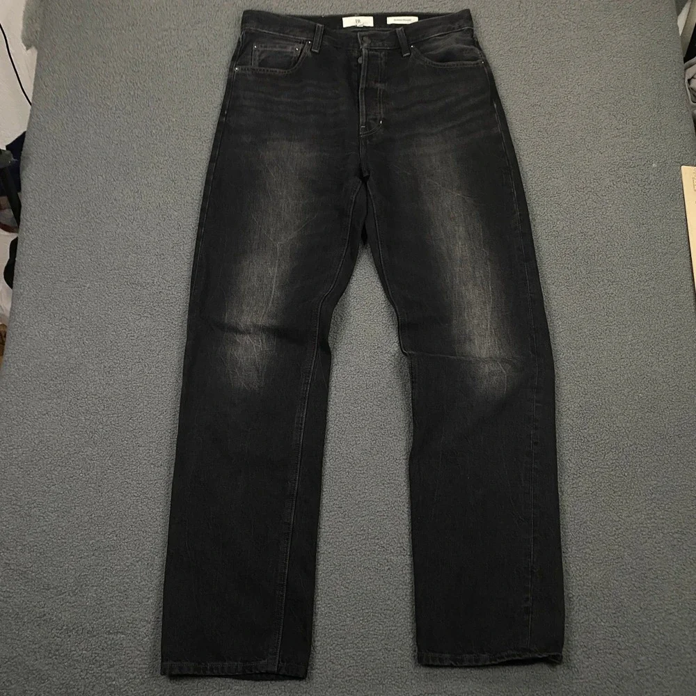 Banana Republic Selvedge Straight Jeans Mens 34x34 Black Italian Denim Heritage